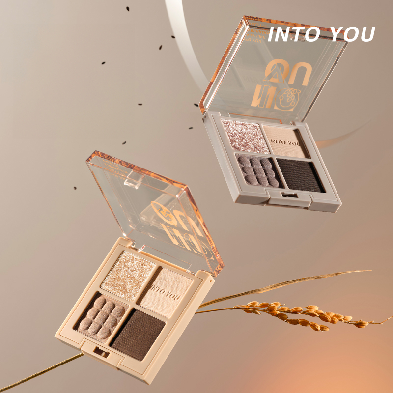 INTO YOU Bảng Phấn Mắt Bốn Màu Tông Màu Đất Bền Màu Lâu Trôi Độ Bám Dính Cao Phù Hợp Cho Người Mới Trang Điểm