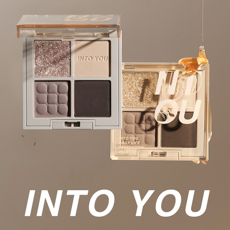 INTO YOU Bảng Phấn Mắt Bốn Màu Tông Màu Đất Bền Màu Lâu Trôi Độ Bám Dính Cao Phù Hợp Cho Người Mới Trang Điểm