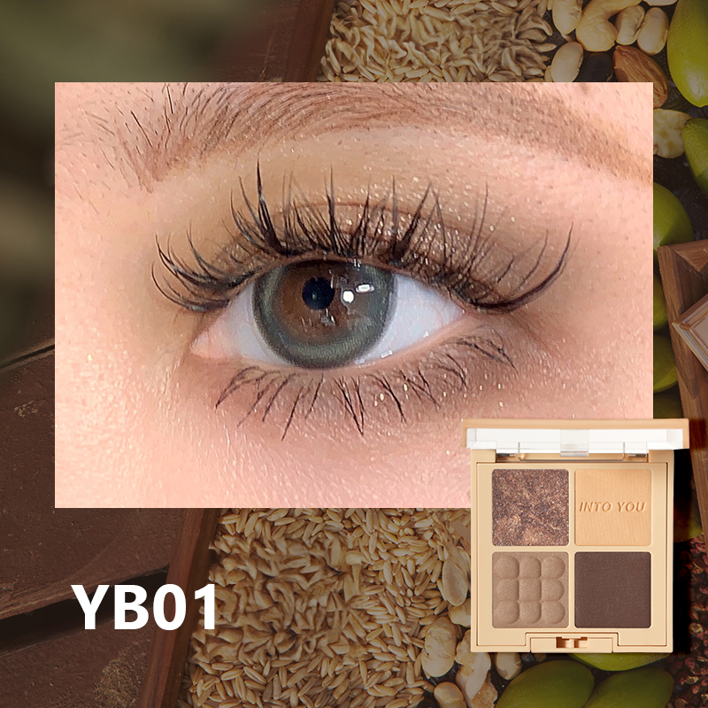 INTO YOU Bảng Phấn Mắt Bốn Màu Tông Màu Đất Bền Màu Lâu Trôi Độ Bám Dính Cao Phù Hợp Cho Người Mới Trang Điểm