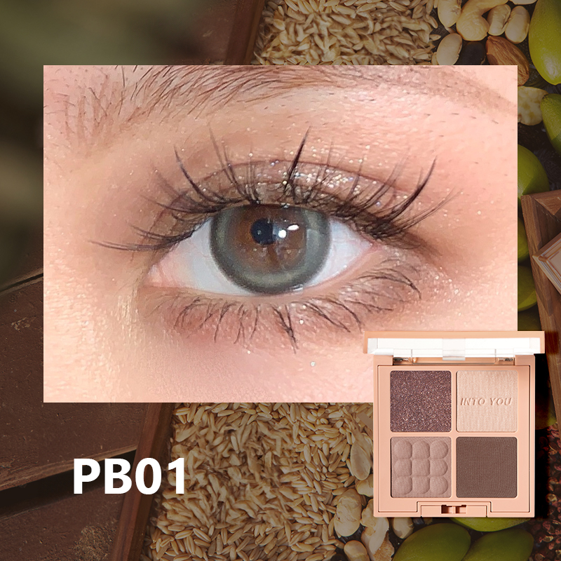 INTO YOU Bảng Phấn Mắt Bốn Màu Tông Màu Đất Bền Màu Lâu Trôi Độ Bám Dính Cao Phù Hợp Cho Người Mới Trang Điểm