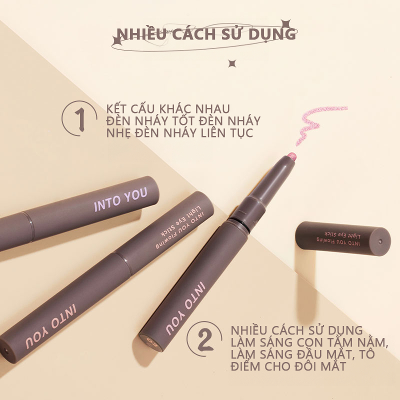 INTO YOU Bút Kẻ Mắt Trang Điểm Mắt Ánh Nhũ Lấp Lánh Lâu Trôi