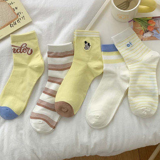 Vớ Cotton Mỏng Màu Trơn Cổ Cao Vừa Phong Cách Nhật Hàn Dễ Thương Thời Trang Xuân Thu Cho Nữ