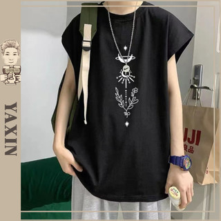 Áo thun bóng áo thun ba lỗ rổ sát nách cổ tròn form rộng chất liệu Cotton thời trang Hàn Quốc cho nam áo sát nách nam