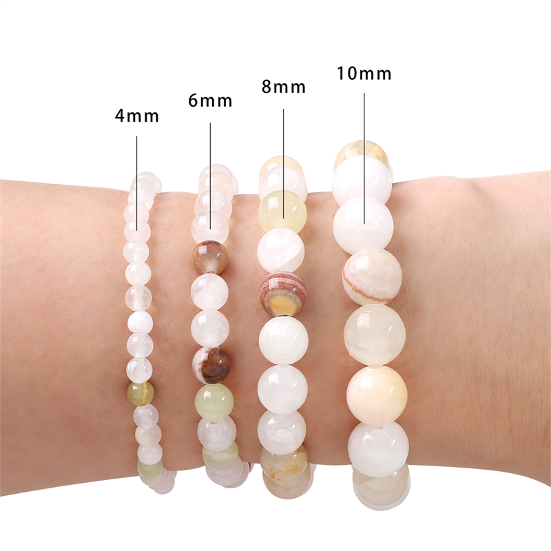 Chuỗi hạt đá BEADIA 38cm 4-10mm làm đồ trang sức thủ công DIY
