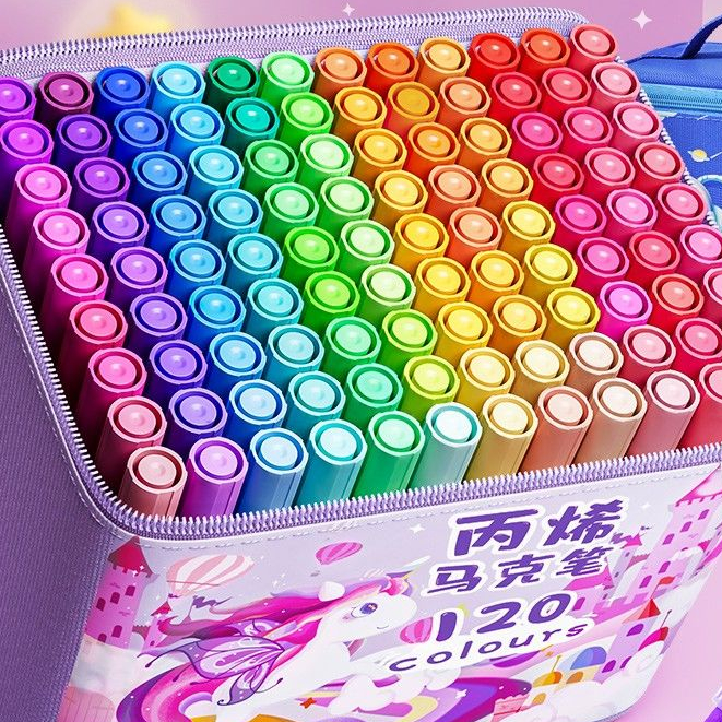 Set 120 Bút Màu Nước Acrylic Không Độc Hại Có Thể Rửa Sạch Dành Cho Trẻ Mẫu Giáo