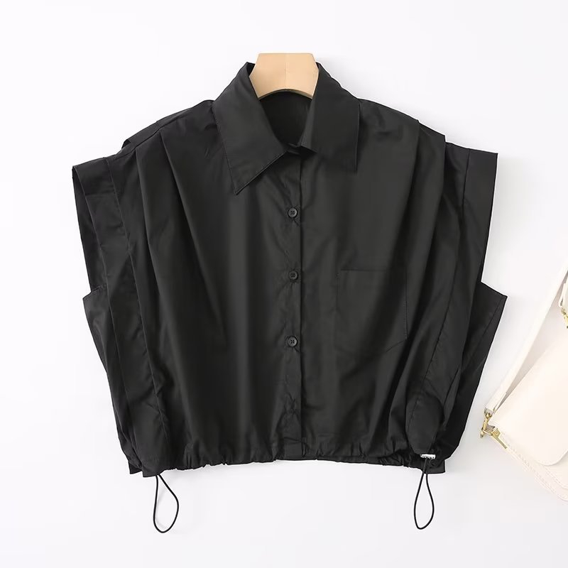 Áo Sơ Mi Không Tay Cổ Polo Dáng Rộng Thiết Kế Dây Rút Đơn Giản Thời Trang Mùa Hè Hàng Mới 2023 Dành Cho Bạn