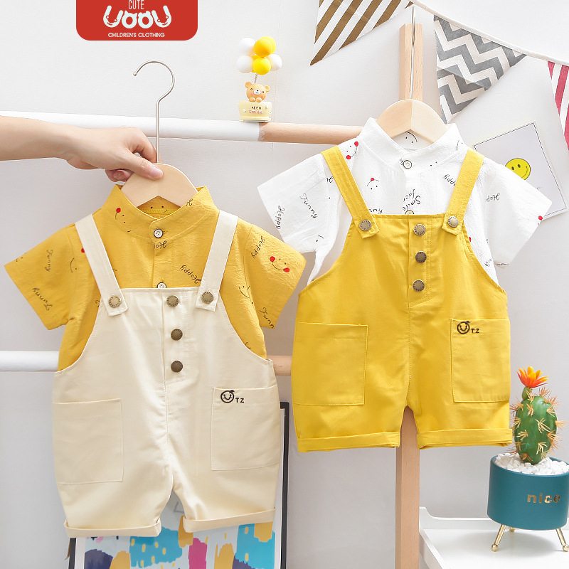 Sun baby Bộ Áo Liền Quần In Hoạt Hình Dễ Thương Thời Trang Mùa Hè Cho Bé
