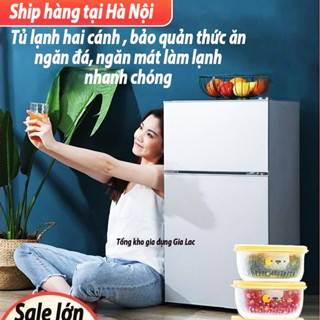 Tủ lạnh mini, tủ lạnh 2 cánh làm lạnh nhanh ngăn đá và ngăn lạnh giữ đồ luôn tươi mới, siêu nhỏ gọn tiết kiệm điện