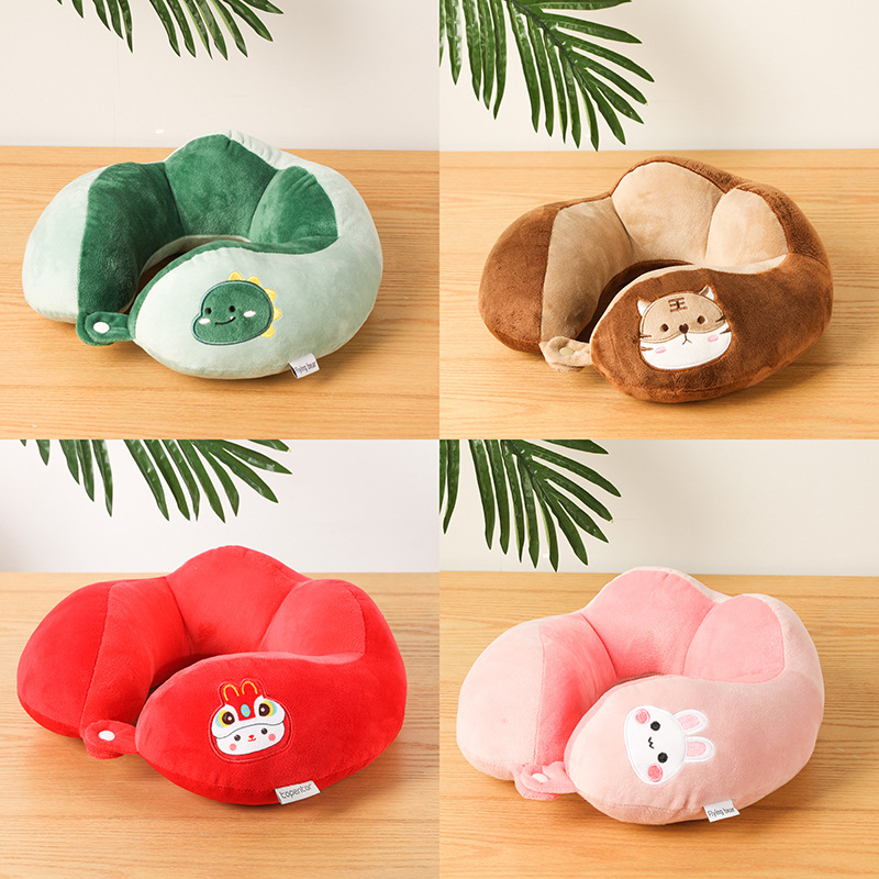 Gối Kê Cổ Hình Chữ u Bằng cotton PP In Họa Tiết Hoạt Hình Dễ Thương