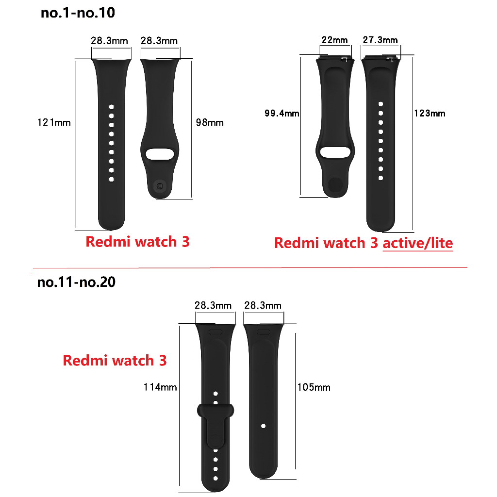 Dây Đeo Thay Thế Chất Liệu Silicon Màu Trơn Cho Redmi watch 3 3 Active lite