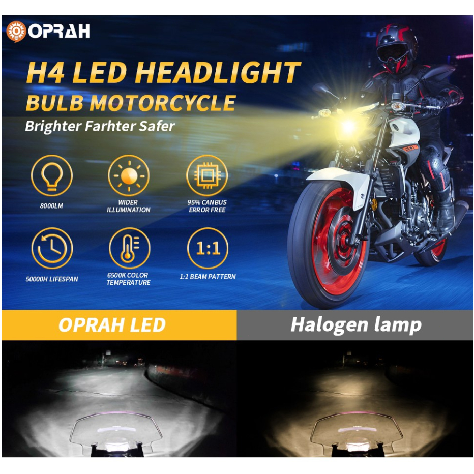 1 Đèn Pha Siêu Sáng H4 H6 BA20D T19 P15D DC12V-60V Dành Cho Xe Mô Tô