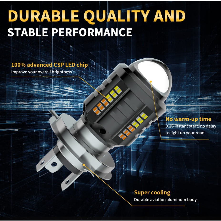 1 Đèn Pha Siêu Sáng H4 H6 BA20D T19 P15D DC12V-60V Dành Cho Xe Mô Tô