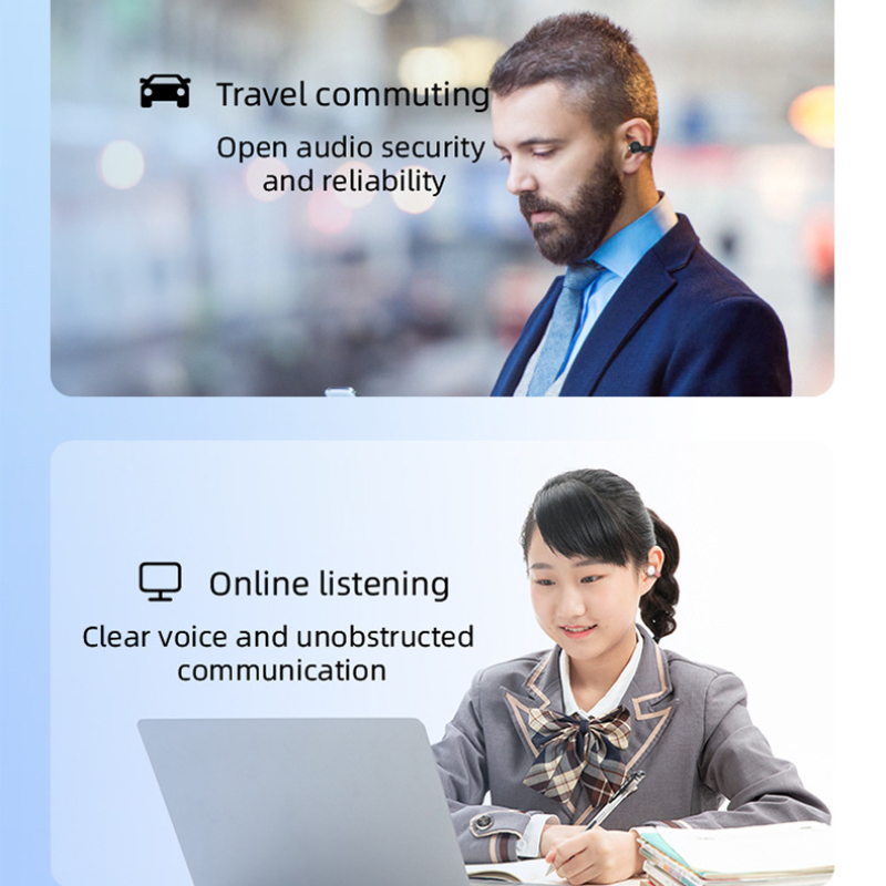 Tai Nghe Bluetooth Không Dây TWS Chống Thấm Nước Có Kẹp Gắn Vành Tai