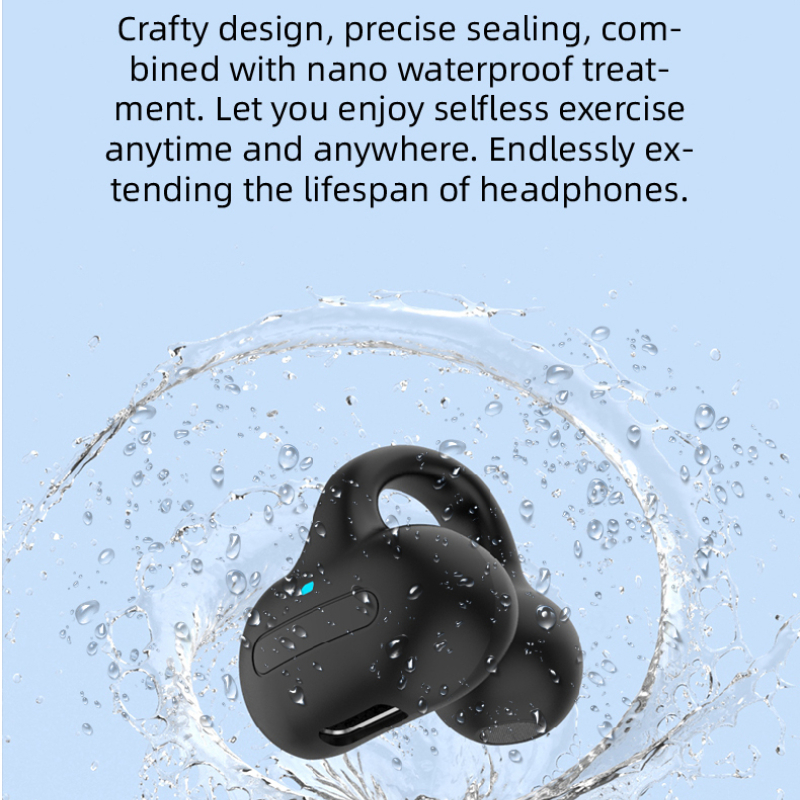 Tai Nghe Bluetooth Không Dây TWS Chống Thấm Nước Có Kẹp Gắn Vành Tai