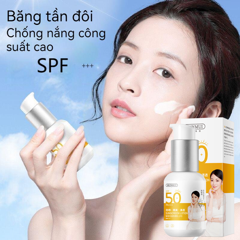 Kem chống nắng SPF50+ Dưỡng da kiềm dầu chống nắng hàng ngày dưỡng trắng chống UV Kem chống nắng nâng tone Chăm sóc da PA++++ 60g