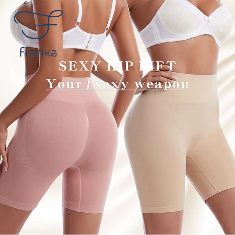 Flarixa Quần Short Thể Thao Lưng Cao Không Đường May Định Hình Eo Sau Sinh