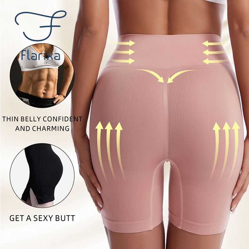 Flarixa Quần Short Thể Thao Lưng Cao Không Đường May Định Hình Eo Sau Sinh