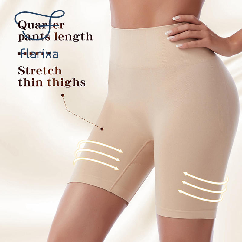 Flarixa Quần Short Thể Thao Lưng Cao Không Đường May Định Hình Eo Sau Sinh