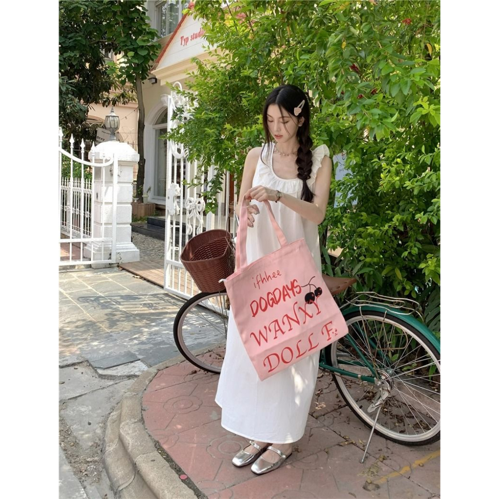 Đầm Dài Không Tay Vạt Chéo Sau Lưng Phong Cách Hàn Quốc Cho Nữ