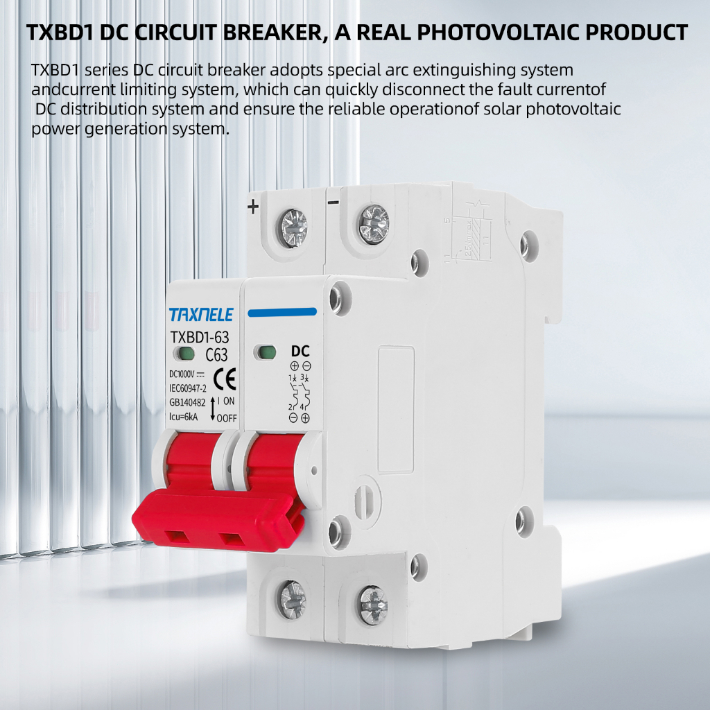 2 Cầu Dao Mini Dùng Năng Lượng Mặt Trời 6A 10A 16A 20A 25A 32A 40A 50A 63A DC MCB