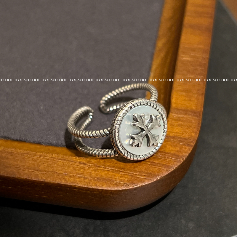 Nhẫn Mặt Chữ Thập Màu Tím Phong Cách Vintage Thời Trang Cho Nữ