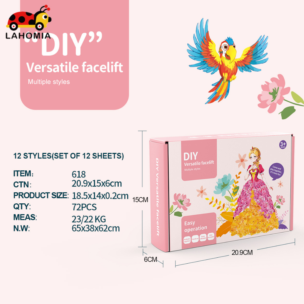 LAHOMIA Đồ Chơi Vẽ Công Chúa poke and poke 3D DIY Sáng Tạo Giáo Dục Cho Bé