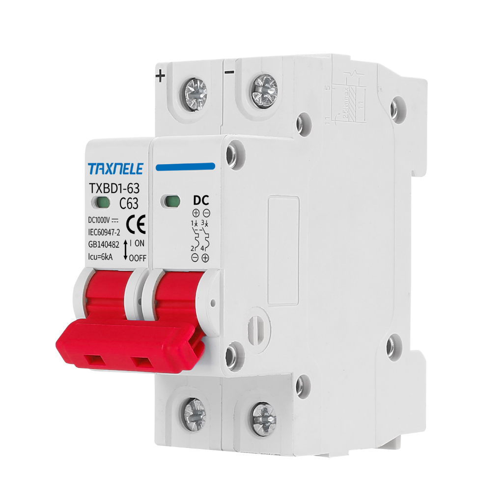 2 phase Cầu Dao Ngắt Điện DC 1000V 6A 10A 16A 20A 25A 32A 40A 50A 63A DC MCB