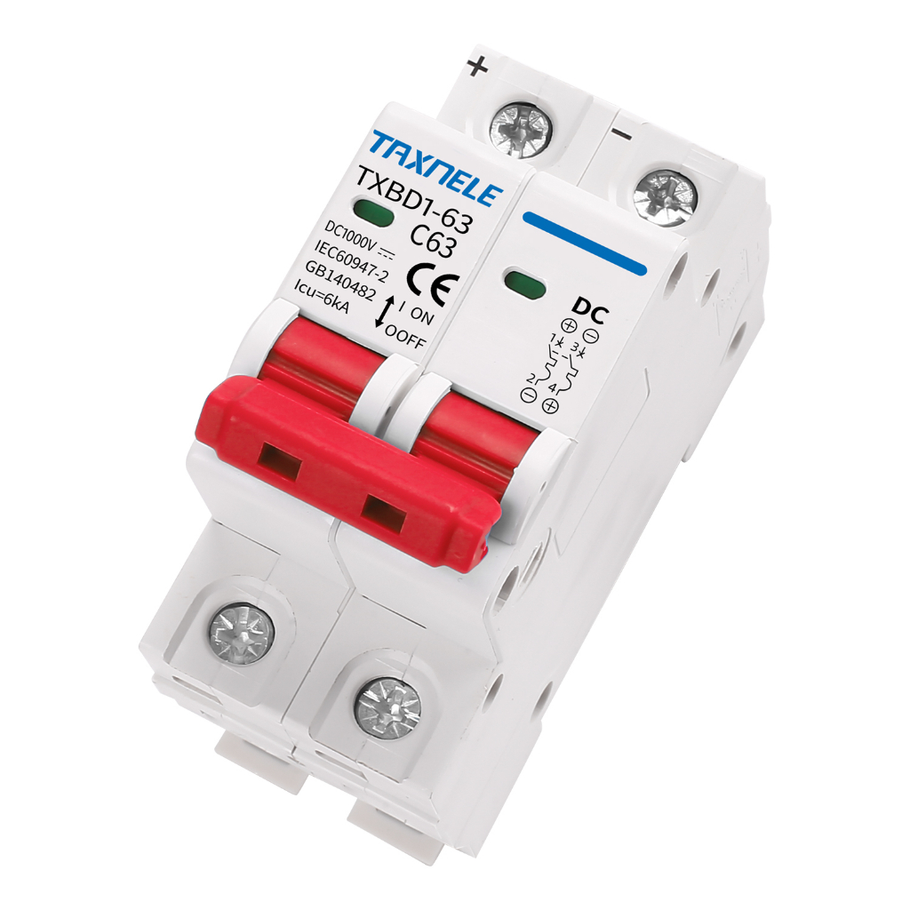 2 phase Cầu Dao Ngắt Điện DC 1000V 6A 10A 16A 20A 25A 32A 40A 50A 63A DC MCB