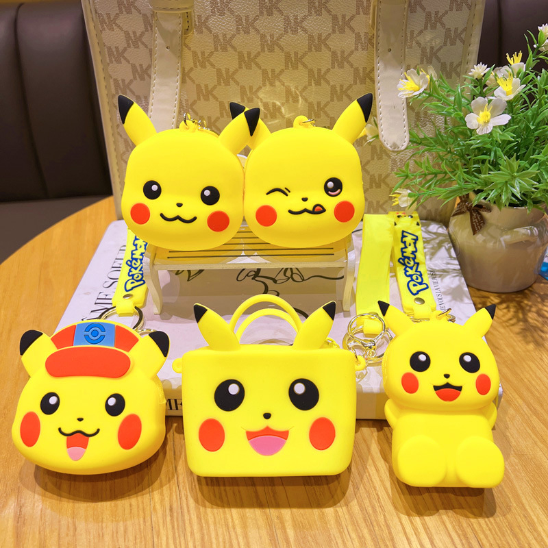Ví Đựng Tiền Xu / Tai Nghe / Son Môi Bằng Silicon Họa Tiết Hoạt Hình Pikachu Starbucks Melody Dễ Thương