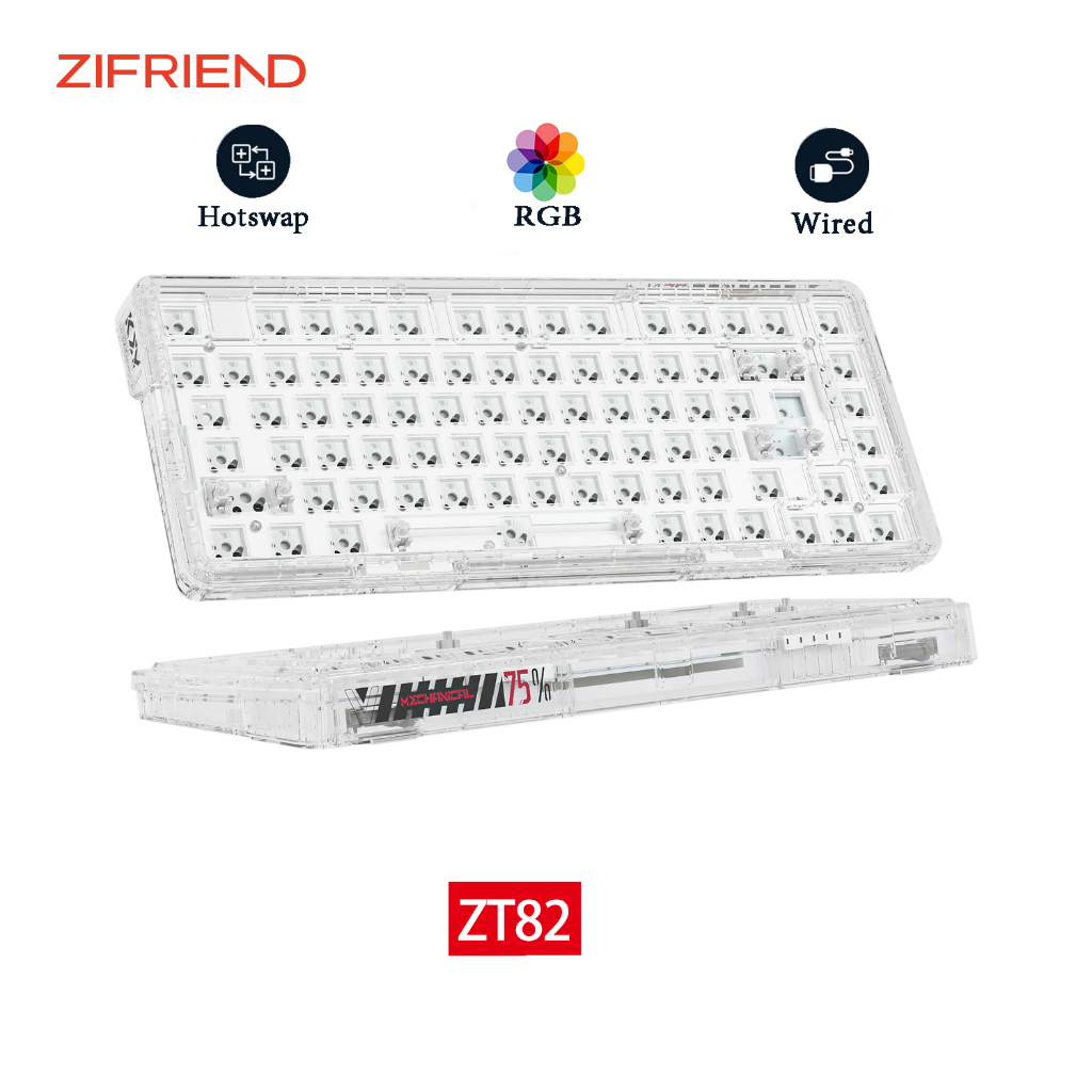 ZIFRIEND ZT82 Thân bàn phím cơ thời trang dùng để chơi game