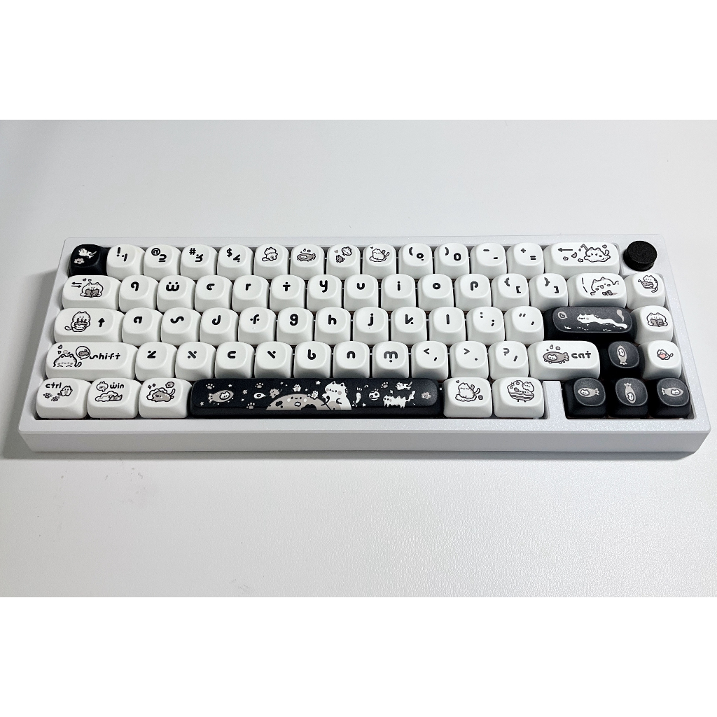 144 Phím Nhỏ Suy nghĩ kỳ diệu của mèo con Keycaps MOA Dễ Thương 61/64/68/75/84/87/104/108 Dễ Thương PBT Keycap thăng hoa nhiệt năm mặt