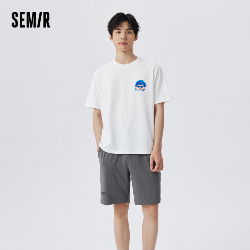 Semir Bộ Đồ Ngủ 2 Món Áo Thun Tay Ngắn Phối Quần short Thoáng Khí In Hoạt Hình Thời Trang Mùa Hè Cho Nam