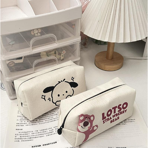 Túi Đựng Bút Bằng Vải canvas In Hình Cún Bentoy Milkjoy Thời Trang Hàn Quốc CFH