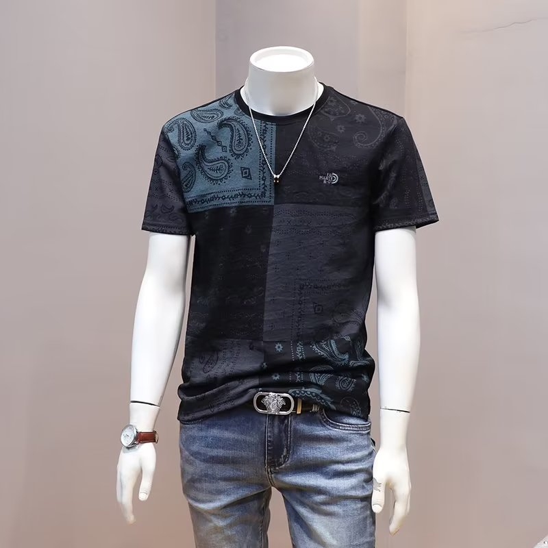 Áo Thun Mỏng Mùa Hè Tay Cộc In Họa Tiết Có 3 Màu Tùy Chọn Cho Nam Size M-3XL