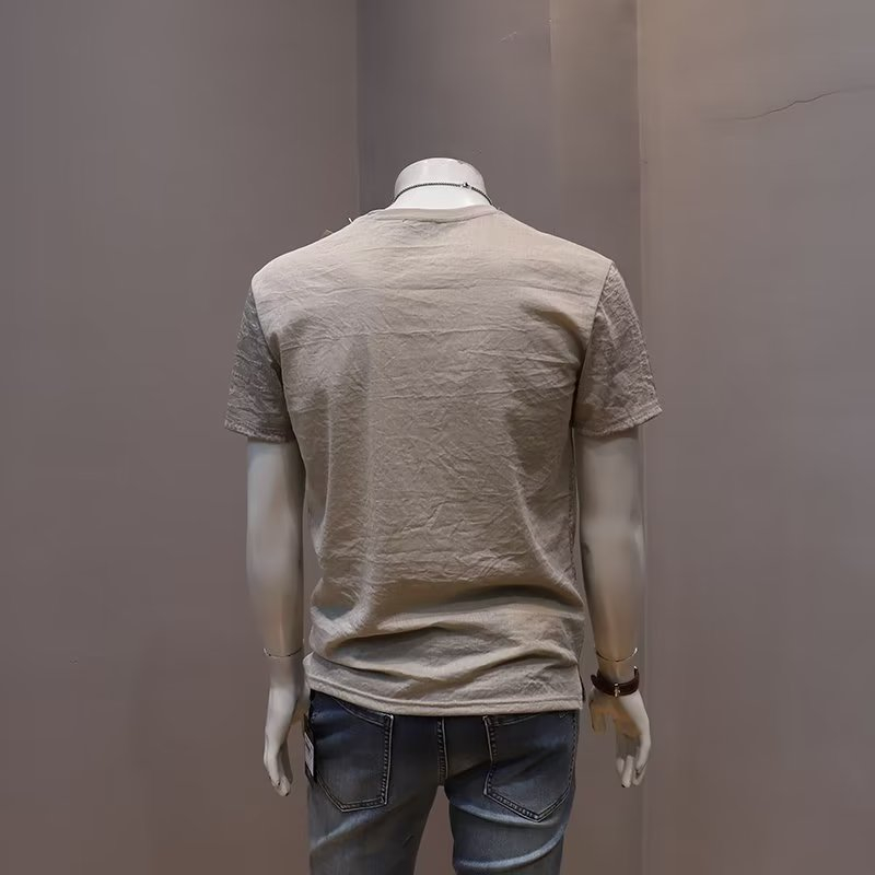 Áo Thun Mỏng Mùa Hè Tay Cộc In Họa Tiết Có 3 Màu Tùy Chọn Cho Nam Size M-3XL