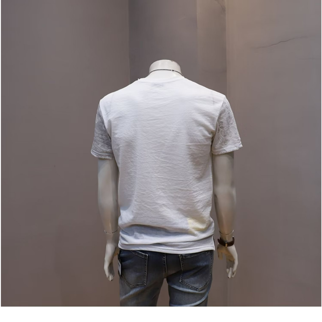 Áo Thun Mỏng Mùa Hè Tay Cộc In Họa Tiết Có 3 Màu Tùy Chọn Cho Nam Size M-3XL
