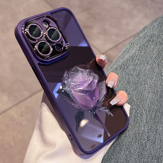 Dành cho iPhone 15 Promax / 14 Promax / 13 Promax / 12 Promax / 11Promax / 14plus Họa tiết hoa hồng, phim ống kính, vỏ cứng điện thoại