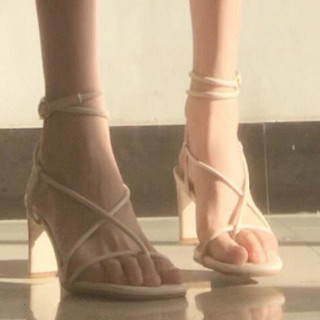 Luxury French Summer Fashion Thin Strappy High Heel Sandals