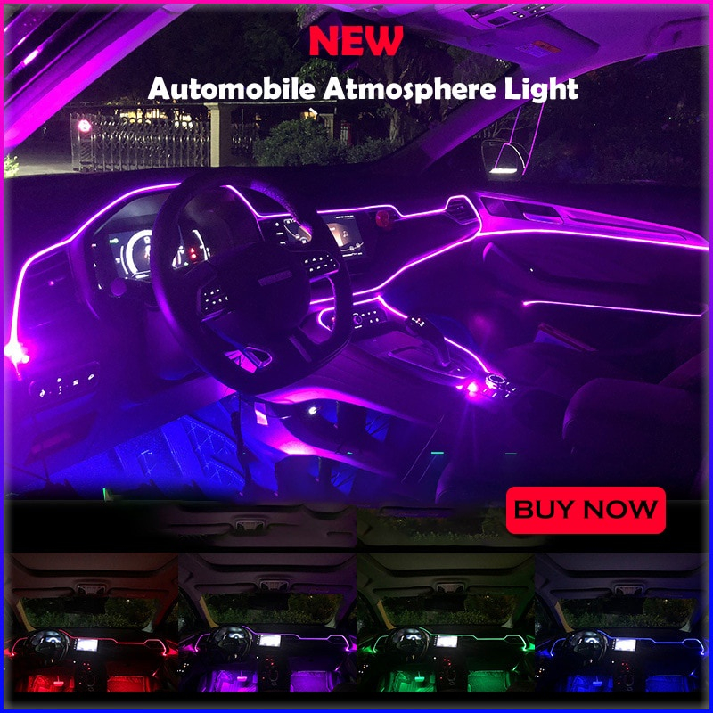 Dải Đèn LED RGB Nhiều Màu Trang Trí Nội Thất Xe Hơi