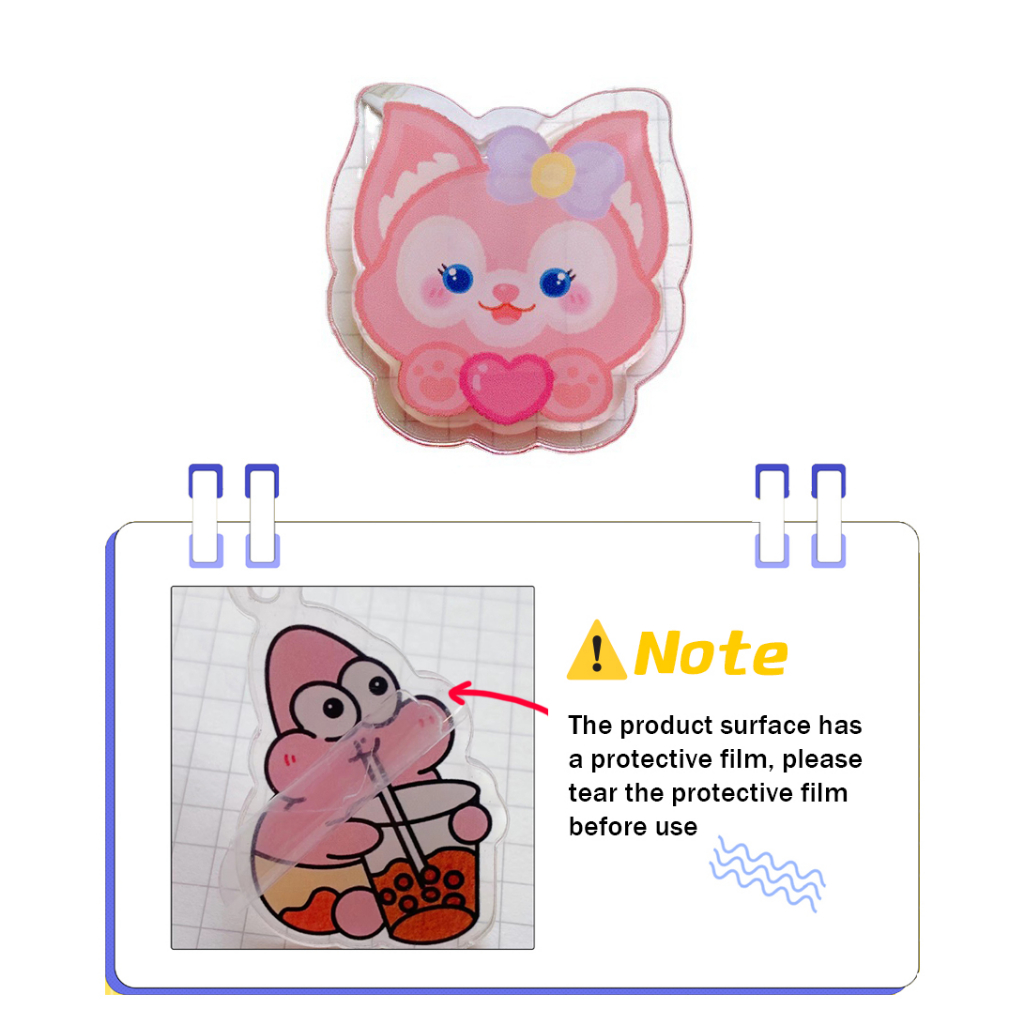 Kẹp Giấy Bằng Acrylic Hai Mặt Họa Tiết Hoạt Hình Dễ Thương