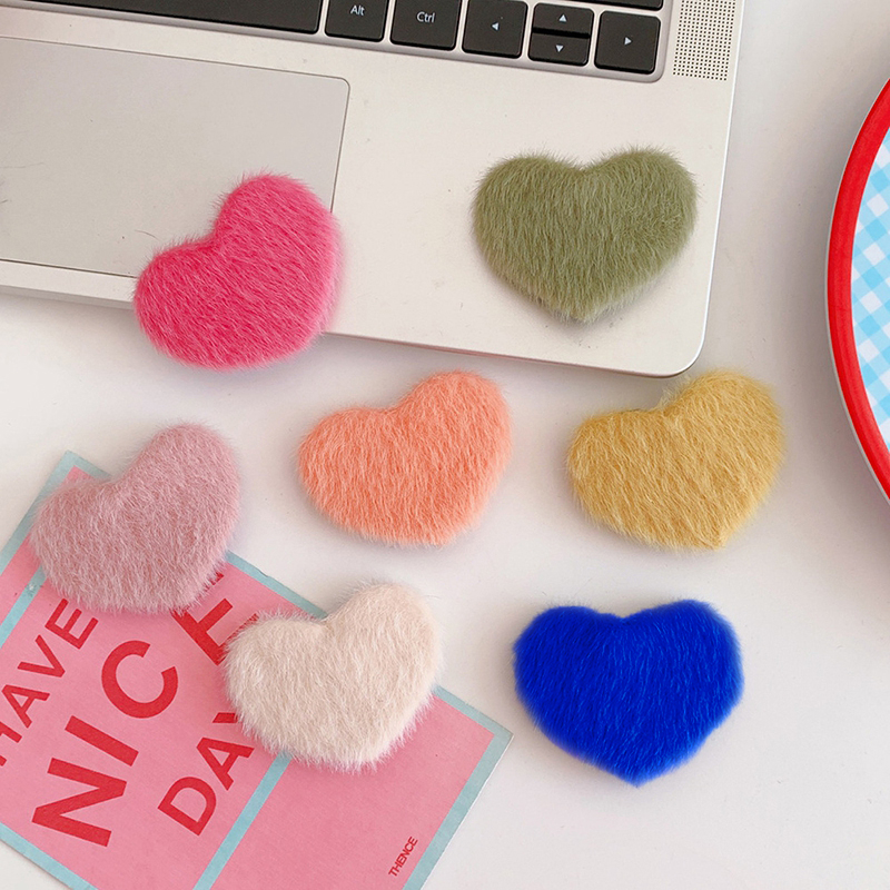 Kẹp Tóc Lông Nhung Hình Trái Tim Dễ Thương Xinh Xắn Dành Cho Nữ