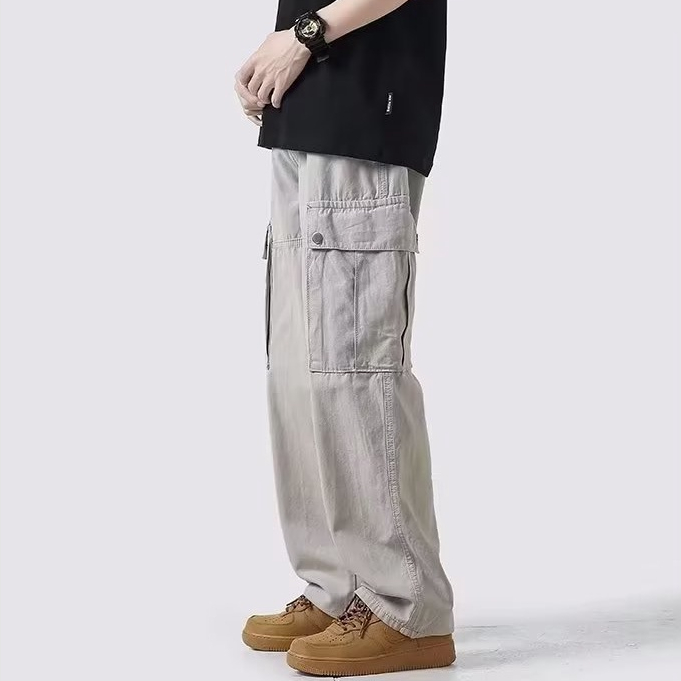 Quần kaki túi hộp Hiphop ống rộng xuông dài Quần Trơn Trang Cho Nam cargo pants thời trang cho quần unisex cargo pants