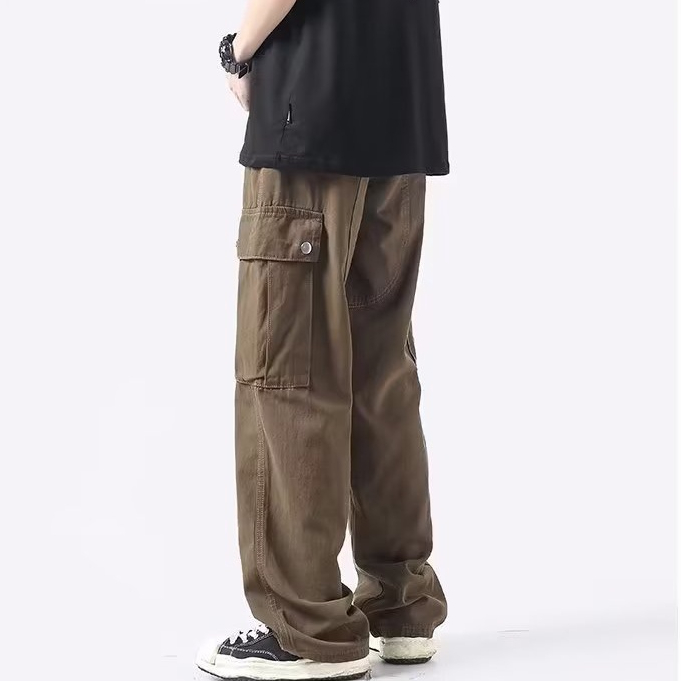 Quần kaki túi hộp Hiphop ống rộng xuông dài Quần Trơn Trang Cho Nam cargo pants thời trang cho quần unisex cargo pants
