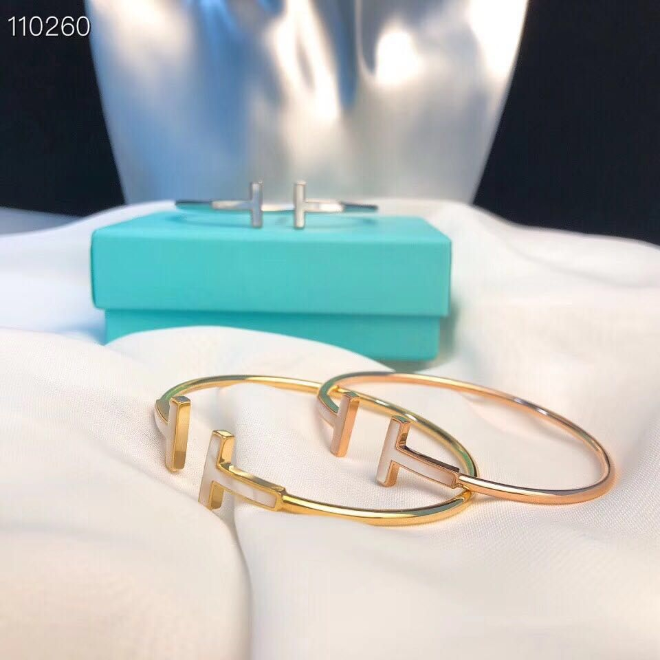 Vòng Tay Hai Lớp Bằng Thép Titan Màu Trắng Cổ Điển Fritillaria 2023 Có Logo