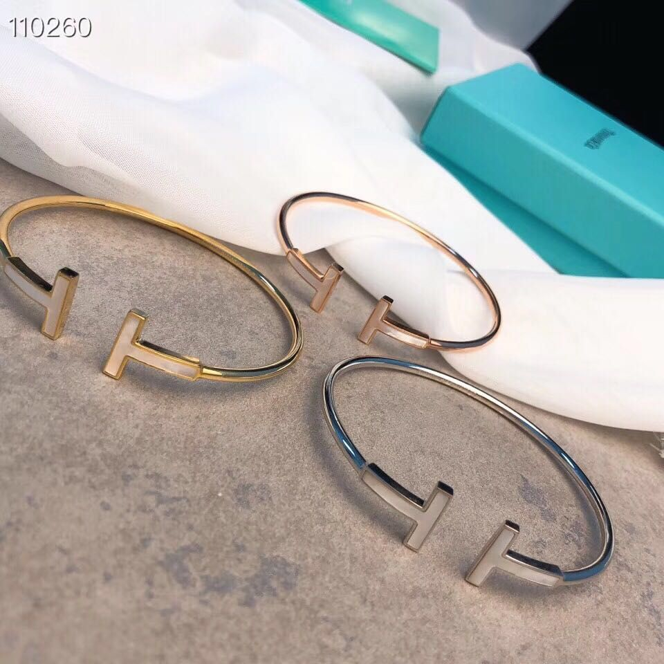 Vòng Tay Hai Lớp Bằng Thép Titan Màu Trắng Cổ Điển Fritillaria 2023 Có Logo