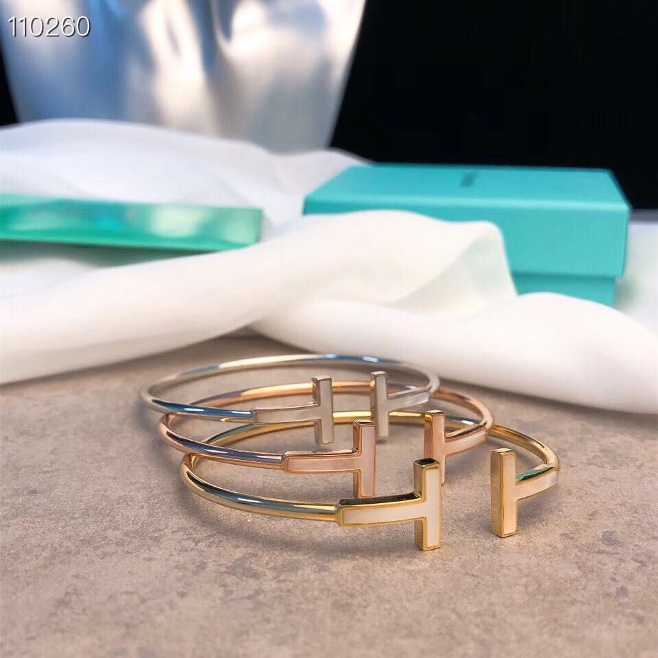 Vòng Tay Hai Lớp Bằng Thép Titan Màu Trắng Cổ Điển Fritillaria 2023 Có Logo