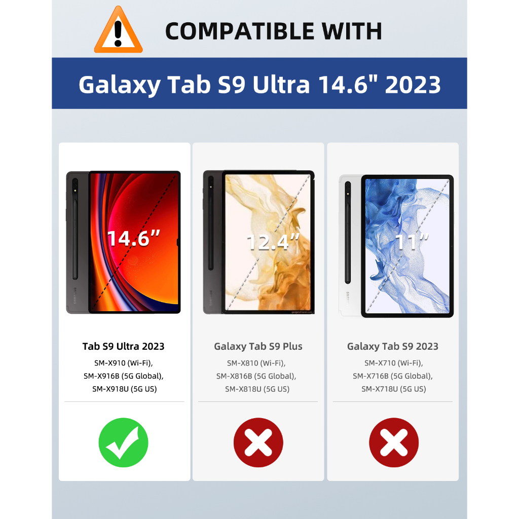 Bao Da Máy Tính Bảng Có Ngăn Đựng Bút Cho Samsung Galaxy Tab S9 Ultra 14.6-Inch 2023