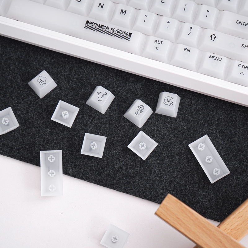 Gmk Bàn Phím Chuyên Nghiệp 123 Phím Màu Trắng Sữa In Họa Tiết cherry Dành Cho Bàn Phím Cơ