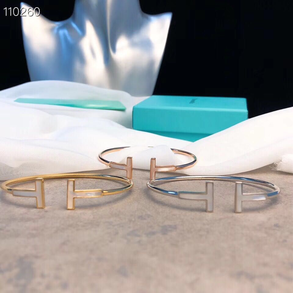 Vòng Tay Hai Lớp Bằng Thép Titan Màu Trắng Cổ Điển Fritillaria 2023 Có Logo