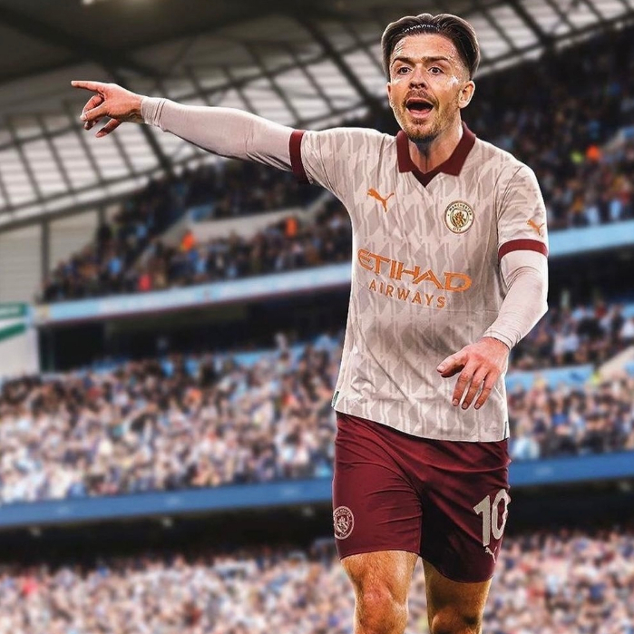 Áo Thun Bóng Đá Size S-2XL * Chất Lượng Cao Size 23-24 MCI Away